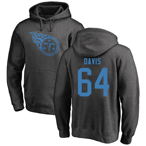 Tennessee Titans Men Ash Nate Davis One Color NFL Football 64 Pullover Hoodie Sweatshirts
